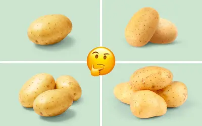 Hur många potatis per person? En, två eller kanske tre? En tankfull emoji funderar över potatisen.