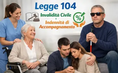 Legge 104: invalidità civile e indennità di accompagnamento per anziani e persone con disabilità. Supporto e cura.
