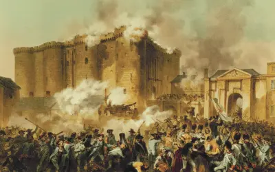 Sturm auf die Bastille, ein Schlüsselereignis, das den Beginn der Französischen Revolution markiert.