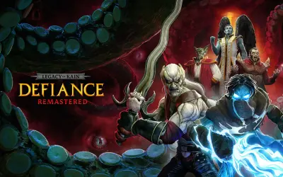 Postacie z Legacy of Kain: Defiance Remastered, w tym Kain i Raziel, walczą z mrocznymi siłami.