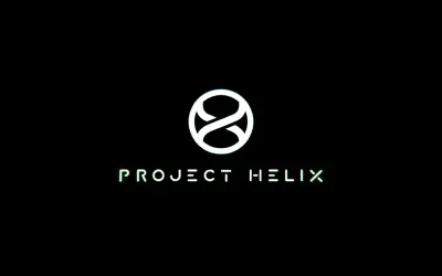Logo "Project Helix" z symbolem nieskończoności w okręgu, zapowiedź nowej generacji Xbox.