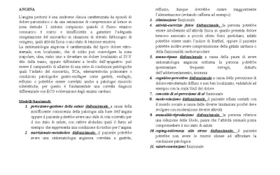 Elenco di modelli funzionali per l'angina, tra cui attività-esercizio fisico disfunzionale, che può essere valutato con l'indice di Barthel.