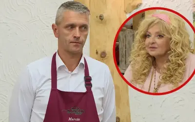 Marcin w fartuchu z napisem "Karpielówka" obok Magdy Gessler.