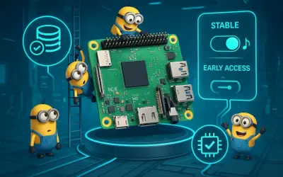 Minionki pomagają przy Raspberry Pi, symbolizując stabilność i wczesny dostęp. Idealne dla każdego, kto chce rozpocząć przygodę z diet pi.