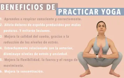 Mujer en postura de hatha yoga, con las manos juntas frente al pecho, lista para mejorar su bienestar físico y mental.