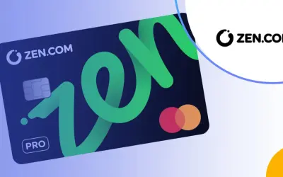 Karta ZEN.COM PRO z zielonym logo ZEN. Posiada chip i oznaczenia Mastercard.