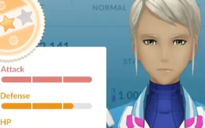 Statystyki postaci w iv pokemon go: atak, obrona i HP.