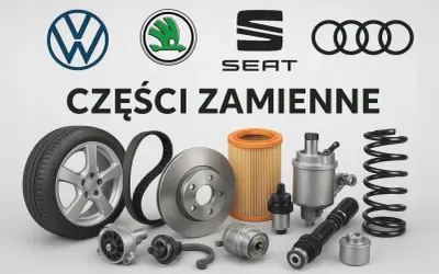 Części zamienne do aut marek VW, Skoda, Seat, Audi: koło, pasek, tarcza hamulcowa, filtry, amortyzatory.