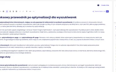 Analiza słów kluczowych i nagłówków w artykule o SEO. Sprawdź, czy Twoje meta tagi są zoptymalizowane.