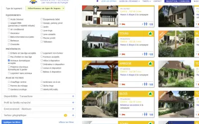 Recherche d'un échange maison garde animaux. Filtres actifs : animaux domestiques acceptés. Nombreuses offres de maisons à la campagne.