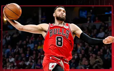 Zach LaVine, jeden z gwiazd chicago koszykarze z NBA, w akcji.
