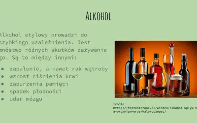 Czy alkohol to substancja psychoaktywna? Tak, prowadzi do uzależnienia i ma wiele negatywnych skutków, jak rak wątroby czy udar mózgu.