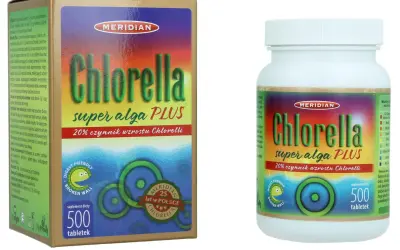 Chlorella Meridian Super Alga PLUS, 500 tabletek. Atrakcyjna chlorella cena dla zdrowia.
