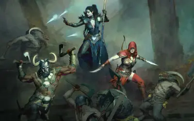 Wojownicy z Diablo 4 walczą z potworami, pokazując siłę crossplay.