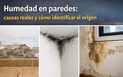 Manchas de moho y desconchones en paredes, mostrando la necesidad de quitar humedad pared.