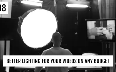 A person is filmed with professional lighting setup, showcasing the best lighting for video conferencing.