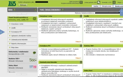 Panel świadczeniobiorcy ZUS. Możliwość pobrania rocznej deklaracji PIT za poprzedni rok. ZUS wysyła PIT do końca stycznia.