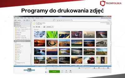 Programy do drukowania zdjęć: Picasa wyświetla galerię zdjęć z widokiem folderów i miniaturami, gotowymi do druku.