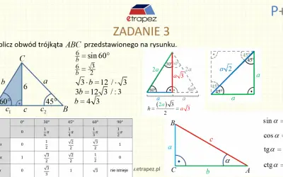 Trójkąt ABC z kątem 60 stopni. Obliczono bok b, który wynosi 4√3.