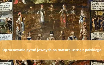 Obraz przedstawia taniec śmierci, danse macabre, gdzie szkielety prowadzą ludzi w tan.