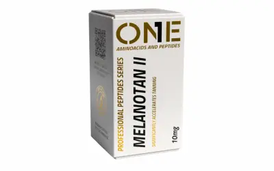 Opakowanie Melanotan II, 10mg. Informacje o produkcie i ostrzeżenia o potencjalnych melanotan 2 skutki uboczne.