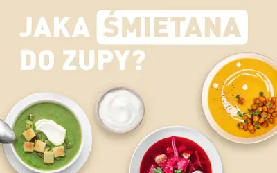 Jaka śmietana do zupy? Zielona, pomarańczowa i czerwona zupa z dodatkiem śmietany i ziół.