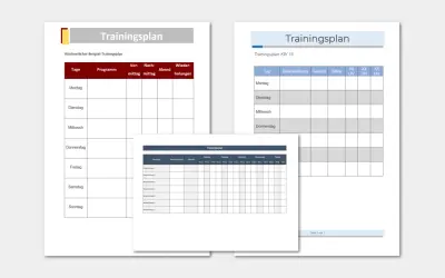 Kostenlose Trainingsplan-Vorlagen für die Wochenplanung. Hier sind Beispiele für tägliche und wöchentliche Trainingspläne.