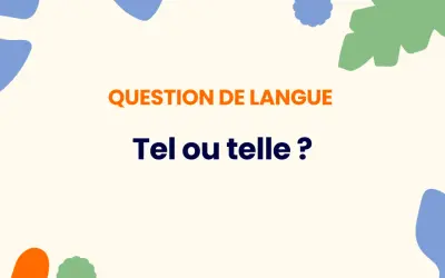 Question de langue : "Tel ou telle ?" Le choix dépend du genre, une question qui se pose souvent.