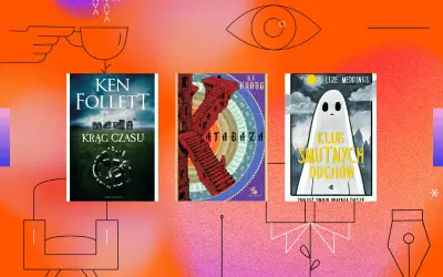 Kawa inspiruje do czytania. Obok okładki "Krąg czasu" z serii Ken Follett trylogia, "Atabaza" i "Klub smutnych duchów".