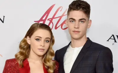 Para po premierze "After" - Josephine Langford i Hero Fiennes Tiffin pozują do zdjęć.