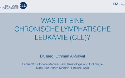 Präsentation über chronische lymphatische Leukämie (CLL). Erläutert die Krankheit und mögliche Anzeichen im Endstadium.