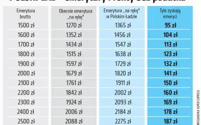Tabela pokazuje, jak Polski Ład zapewnia emerytura bez podatku. Zobacz, ile zyskasz!