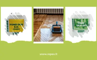 Application d'un fond dur sur un parquet. Le produit est prêt à être appliqué avant la teinture ou la finition.