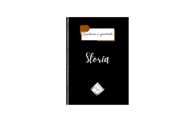 Copertina di storia classe quinta, un quaderno a quadretti pronto per appunti e disegni.
