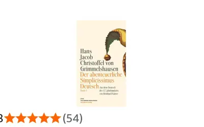Buchcover: "Der abenteuerliche Simplicissimus" von Grimmelshausen. Die Bedeutung des Titels liegt in der Darstellung eines einfachen, naiven Helden.