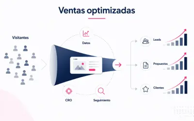 Embudo de ventas: visitantes, datos, CRO, seguimiento, leads, propuestas y clientes. Estrategias para aumentar las ventas.