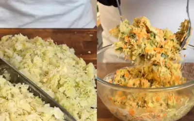 Różnica między sałatką coleslaw a klasyczną surówką z kapusty: po lewej siekana kapusta, po prawej gotowa surówka z marchewką i ziołami.