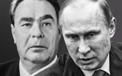 Leonid Breżniew i Władimir Putin, dwie twarze historii, których polityczna doktryna kształtowała losy narodów.