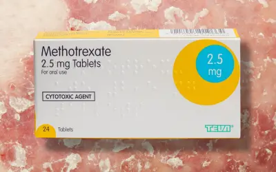 Opakowanie tabletek Methotrexate 2.5 mg, które mogą pomóc w leczeniu chorób skóry.