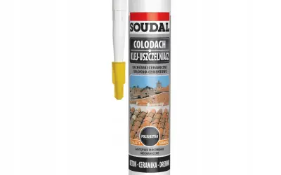 Klej budowlany Soudal Colodach do dachówek ceramicznych i włókno-cementowych. Zastępuje mocowanie mechaniczne.