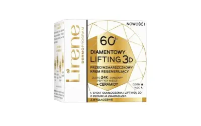 Skuteczny krem na zmarszczki po 60 forum: Lirene Diamentowy Lifting 3D z ceramidami i peptydami miedzi.