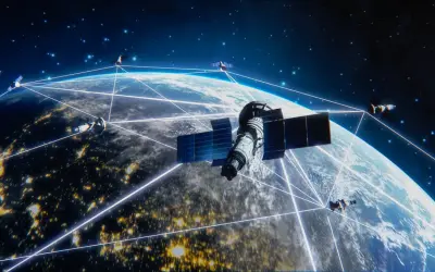 Satelity Starlink tworzą sieć wokół Ziemi, zapewniając globalny internet.
