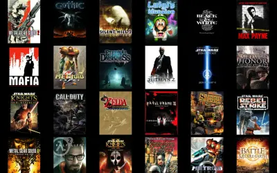 Kolekcja okładek gier, w tym Metal Gear Solid, Gothic, Mafia, Metroid Prime, Silent Hill 2, Hitman 2, Star Wars: Knights of the Old Republic, Call of Duty, The Legend of Zelda: The Wind Waker, Half-Life 2 i inne, które z pewnością należą do najlepszych...