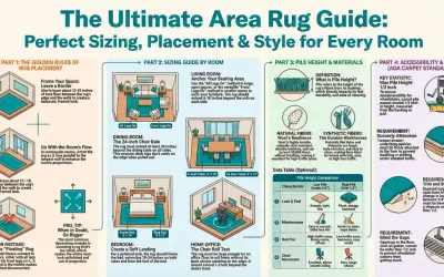 A bedroom rug should frame the bed, extending 18-24 inches on both sides and from the foot of the bed, creating a soft landing.