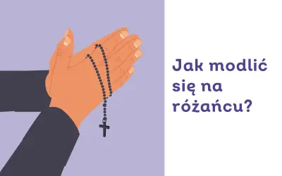 Dłonie złożone do modlitwy z różańcem. Dowiedz się, jak odmawiać różaniec w intencji.