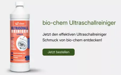 bio-chem Ultraschallreiniger für Schmuck. Perfekt für Ketten, Ringe, Brillen und Uhren. Für strahlenden Glanz und schonende Reinigung.