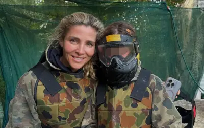 Elsa Pataky y su hija, listas para la acción en paintball. ¡Aventura familiar!