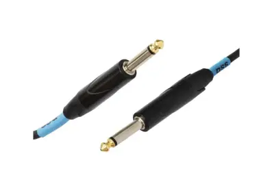 Dwa wtyki jack 6,3 mm z pozłacanymi końcówkami, idealne jako kabel do gitary elektrycznej.
