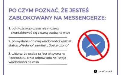 Jak sprawdzić czy ktoś mnie zablokował na Messengerze: brak kontaktu, status "Wysłano" zamiast "Dostarczono", osoba aktywna na FB, ale nie odpisuje na msn.