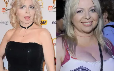 Violetta Arlak na dwóch zdjęciach. W czarnej sukni i z warkoczami, a potem w letniej sukience. Jej życie prywatne budzi zainteresowanie.